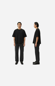 Cropped Signature Blank Tee - Black