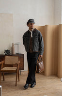 Corduroy Collar Denim Jacket