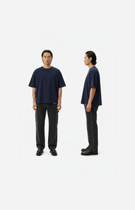 Cropped Signature Blank Tee - Midnight Blue